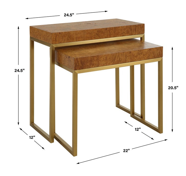 Burlwood Nesting Tables