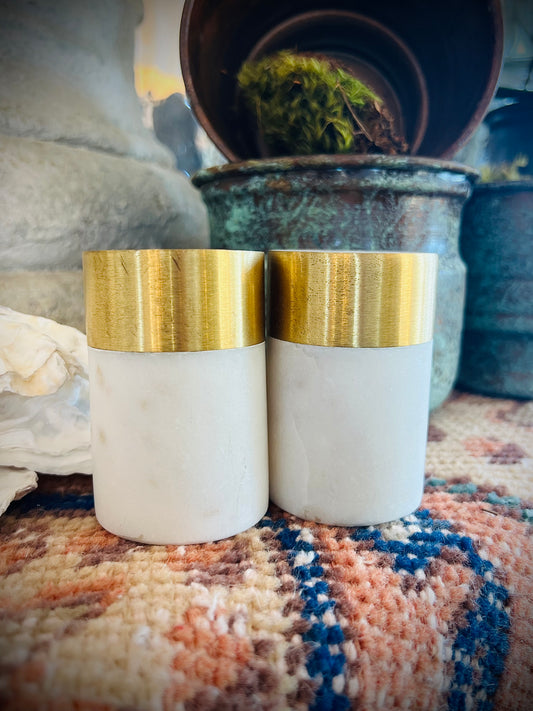 Marble Salt and Pepper Shakers